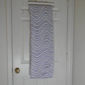 Oeko-Tex Purple White Swirl Stripe Zebra Print Blanket Decorative Throw NWT